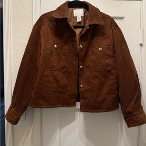 Brown Cropped Corduroy Jacket